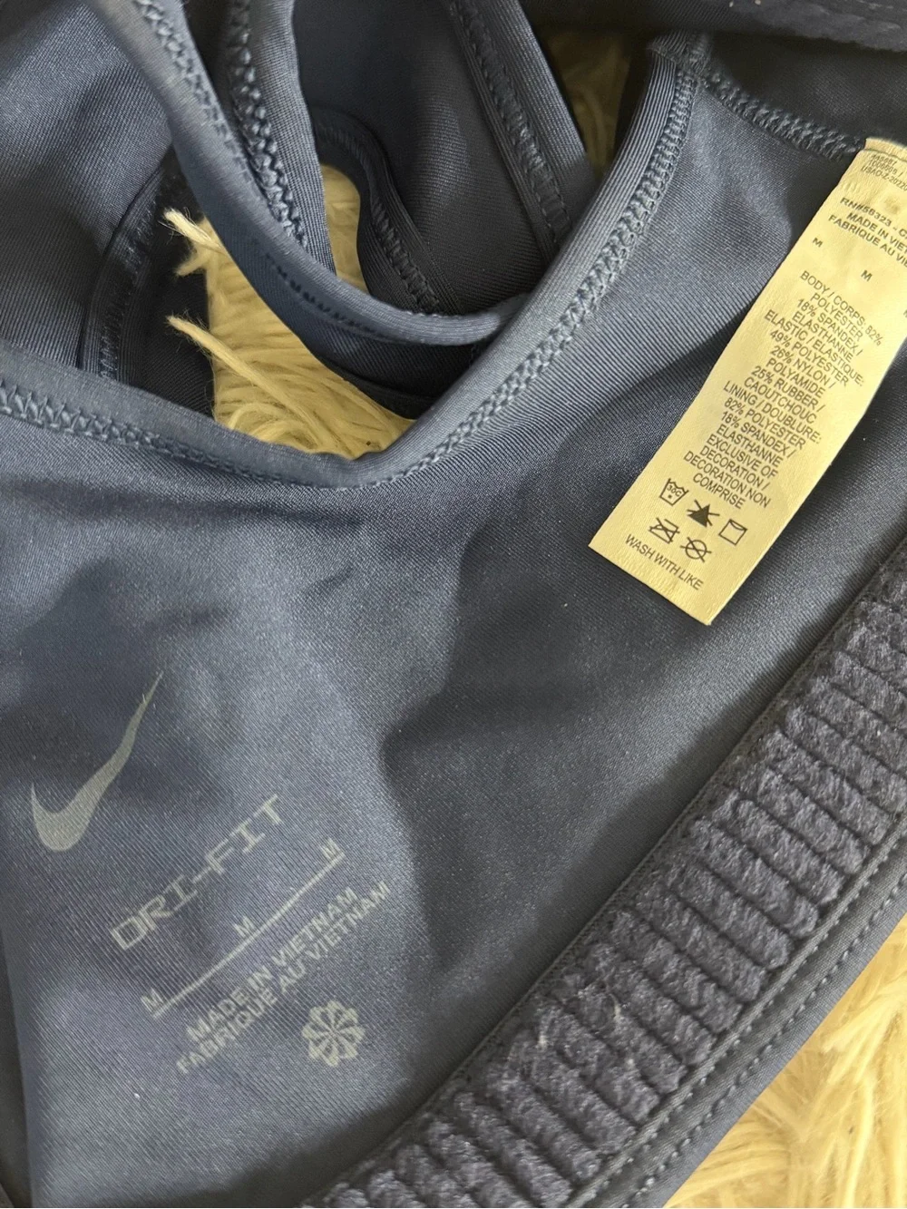Nike Navy Blue Racerback Sports Bra with Rhinestone Logo